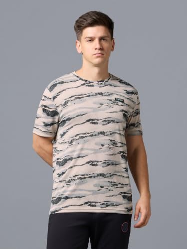 Image of TECHNOSPORT Men's Slim Fit Half Sleeve Crew Neck T-Shirt, TECHNOCOOL+ Quick Dry Moisture Wicking Stretchable Sports Gym and Casual Wear