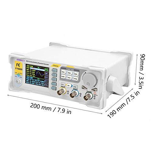 Dominty Function Generator Ac100-240V Fy6900 60Mhz Double Channel Dds Function Arbitrary Waveform Signal Generator Frequency Meter 250Msa/S Sine Square/Triangle/Pulse/Sawtooth Wave/Staircase Wave #TOP3