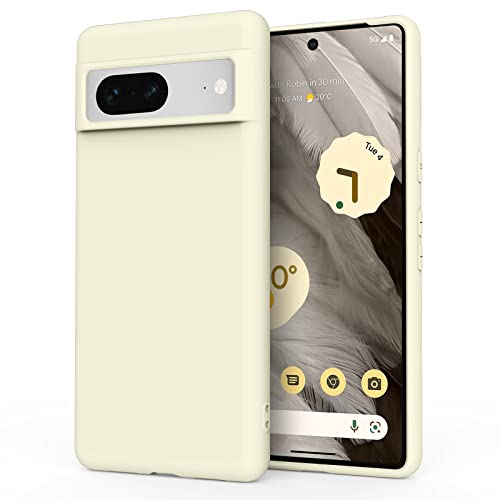 Image of Meliya Back Cover Case Only Compatible for Google Pixel 7, Silicone Case Cover Rugged Flexible Durable Anti-Slip Protection Shockproof, Full Body Protective Cover for Google Pixel 7 (White)