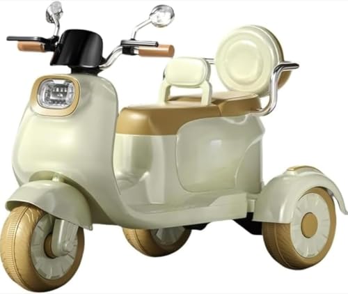 VoyageView子供用電動リモートコントロールカー、2人乗り、3輪安定、充電式おもちゃ、親子教育に最適、PP素材製、ペダル操作、クリスマスや誕生日のプレゼントに最適 (リモコン + デュアル電動デュアルドライブ,ライトジャスミングリーン) [並行輸入品