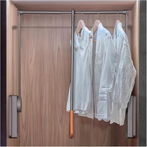 Tringle de garde-robe rabattable avec double amortisseur hydraulique stable