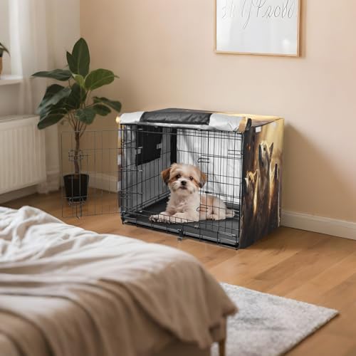 Housse imperméable cage chien chat Loups de l'art de l'huile stress - 8