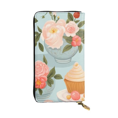 Portefeuille en cuir Sweet Afternoon Tea, cadeau idéal pour femme