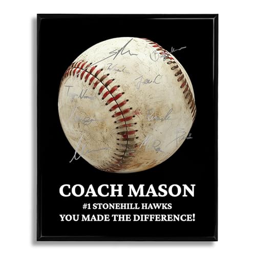 Custom Baseball Coach Gifts - Add Team Signatures - Signable Personalized Coach Plaque - Thank You Coach Gifts Trophy Plaque for Appreciation - Coaches Gifts Men/Women - UV Printed on 9