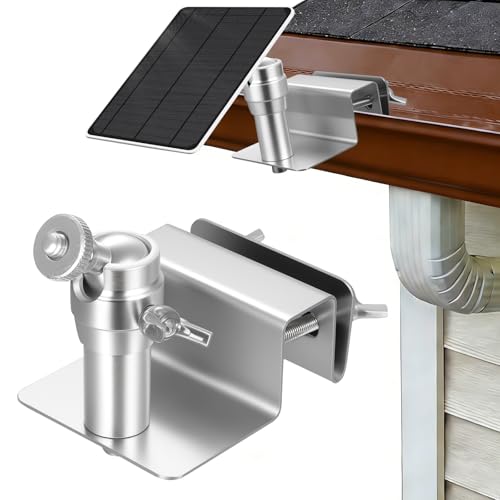 1 Sets Edelstahl-Dachrinnenhalterung für Eufy Solarpanel Halterung verstellbare Dachrinnenhalter für Arlo Eufy Solar Panel kompatibel mit 1/4 Schraube Kamera
