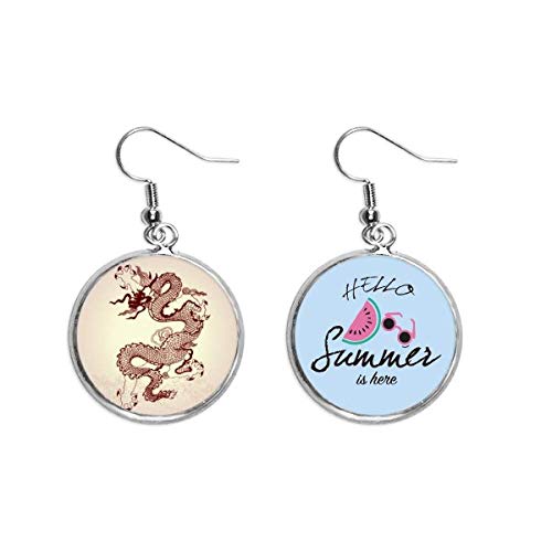 Pendientes de sandía y dragón chino el regalo de verano perfecto