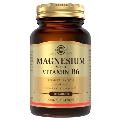 Solgar Magnesium with Vitamin B6 - Supports Energy Levels - Reduce Tiredness and Fatigue - Muscle Function - Vegan - 100 Tablets
