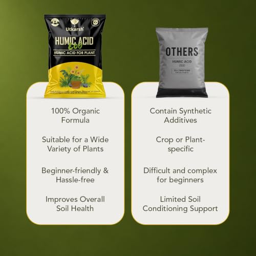 Image of Utkarsh Humic Acid Eco for Plants - 5 Kg | Organic Humic & Fulvic Acid Soil Conditioner | Improves Soil Fertility, Root Growth & Nutrient Absorption | Suitable for Agriculture, Gardening & Home Plants