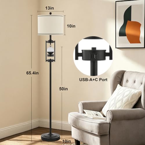 65'' Floor Lamp with Portable Nightlight, Standing Lamp with USB C+A - 47.99 w/ Code + 40% Off Code VA4FFQCT - image 4