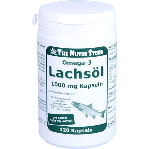 Omega-3 Lachsöl 1000 mg Kapsel 120 Stk mit aktiven Omega-3-Fettsäuren