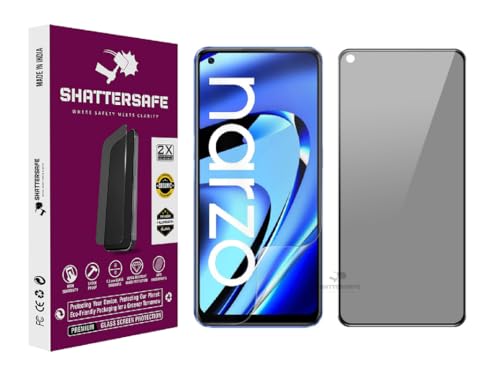 Image of Anti-Spy Privacy Tempered Glass Compatible For Realme Narzo 50 Pro /Narzo 60 5G [Pack of 1]. Anti-Scratch, Edge-to-Edge Protection With Easy Installation Kit & Case Friendly Fit.