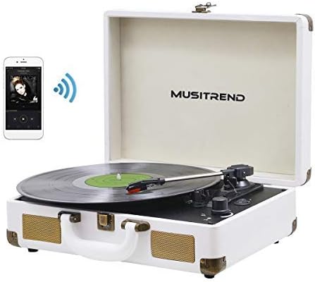 MUSITREND Bluetooth Record Player Suitcase with Built in Speakers