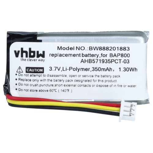 vhbw Batterie remplacement pour Sennheiser BAP800 pour casque audio écouteurs sans fil 350mAh 3 7V Li polymère - vue 3