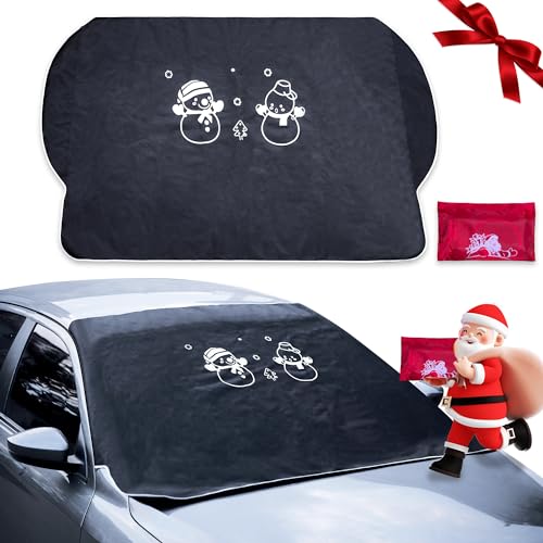 ABIUBIU Frontscheibenabdeckung | Frost- und Windschutzabdeckung für den Winter Verstärkte Kälteschutzbeschichtung 600D Oxford-Gewebe Geeignet für die meisten Pkw, LKW und...