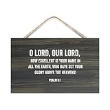 Photo Gallery cartello in legno con scritta "o lord our lord how excellent is your name in all the earth who have set your glory above the heaven", 25,4 x 40,6 cm, decorazione da parete, in legno, da appendere alla Photo Gallery cartello in legno con scritta "o lord our lord how excellent is your name in all the earth who have set your glory above the heaven", 25,4 x 40,6 cm, decorazione da parete, in legno, da appendere alla