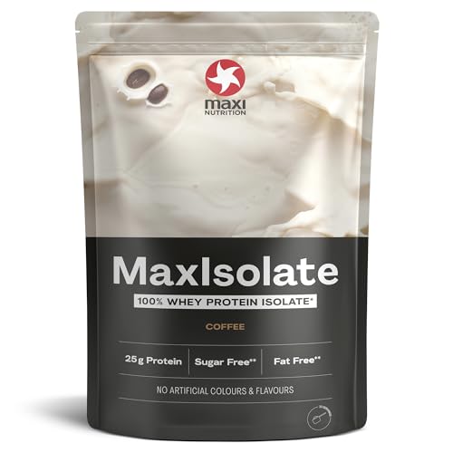 MaxiNutrition 100% Whey Premium-Proteinisolat Coffee 1KG, 84% Eiweiß, ohne künstliche Aromen, Eiweißpulver aus 100% Molke, 33 Protein-Shakes à 25g Eiweiß, low carb, low sugar , inkl. Vitamin B6