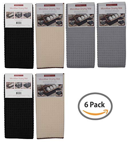 Image of Store2508 Microfiber Reversible Dish Drying Mat (Pack of 2) (38 * 51 Cm Each) (Mixed Colours Pack of 6)