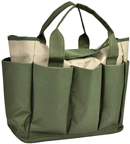 Garden Tool Bag, Garden Tote Bag With 8 Pockets, Canvas Garden Tool Storage Bags, Heavy-duty Large Organizer Bag for Garden Tool Kit, Gardening bag for women Men Indoor and Outdoor Gardening