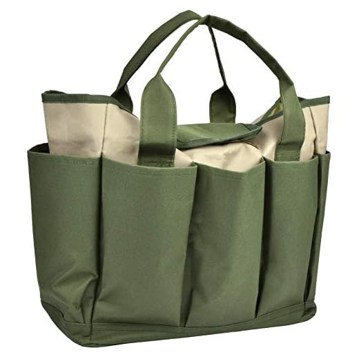 Garden Tool Bag, Garden Tote Bag With 8 Pockets, Canvas Garden Tool Storage Bags, Heavy-duty Large Organizer Bag for Garden Tool Kit, Gardening bag for women Men Indoor and Outdoor Gardening