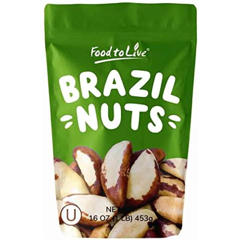 Food to Live - Brazil Nuts, 1 Pound Non-GMO Verified, Raw, Whole, No Shell, Unsalted, Kosher, Vegan, Keto and Paleo Friendly, Bulk, Good Source of Selenium, Low Sodium and Low Carb Food. Cover