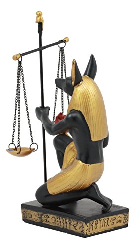 Estatua de Anubis sosteniendo la balanza 7.5 in miniatura 3