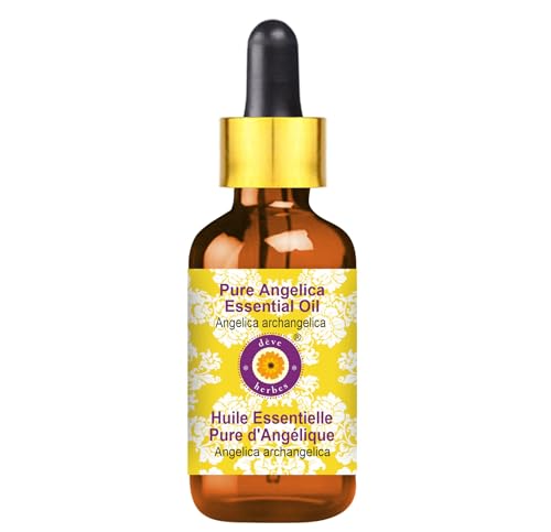 Deve Herbes Pure Angelica Essential Oil (Angelica archangelica) with Glass Dropper Natural Therapeutic Grade Steam Distilled 50ml (1.69 oz)