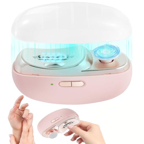 Electric Nail Clipper, 2026 New Electric Nail Trimmer Clippers, Electric Toe Nail Cutter for Fingers & Toes with 2 Adjustable Speeds (Pink)