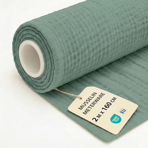 Tissu mousseline au metre 2 M x 160 cm Tissu pour loisirs creatifs et couture decoration Ideal pour vetements ameublement accessoires et projets de couture DIY...