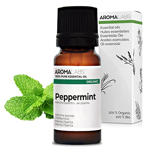 Menta Piperita BIO (Mentha x piperita) - 10 mL - Olio Essenziale Chemiotipizzato e Certificato AB - Digestione - Aroma Labs - Made in France