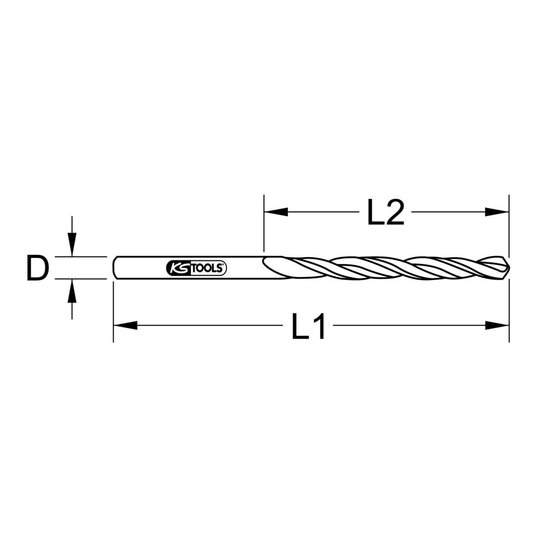 Ks Tools HSS-G 4.8mm Co 5 Twist Drill (10 Pieces), Pack of 10, 4,8 mm - Image 2
