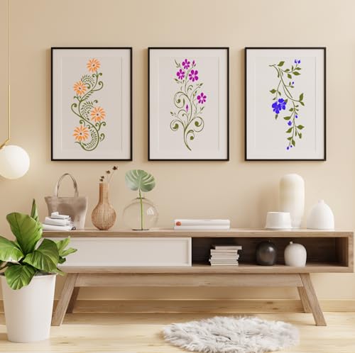 14 Pieces Leaf Vine Stencils for Painting Reusable Leaves Stencil for Craft Drawing Template Stencil for Painting on Canvas Wood Wall Paper Furniture DIY Scrapbooks Crafts Home Decor - Thumbnail 5