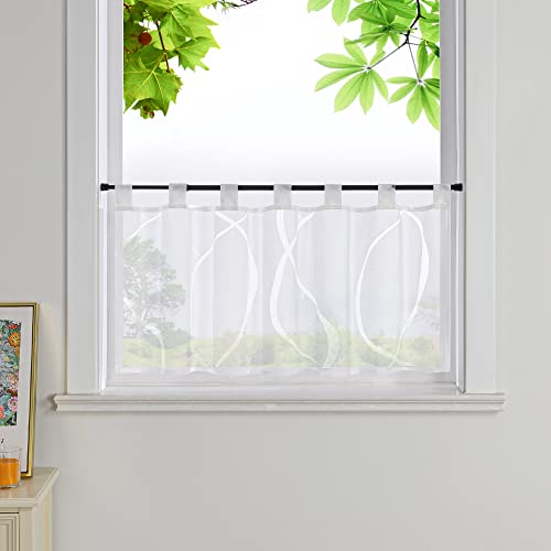 HeichkelL Scheibengardine Transparente Kurzstores Ausbrenner Gardine mit...