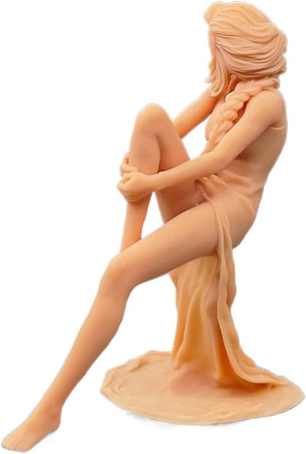 1/24 Figure Casual Beauty Sitting Woman Model Miniature Scene GK Need to Be Colored by Yourself-No3