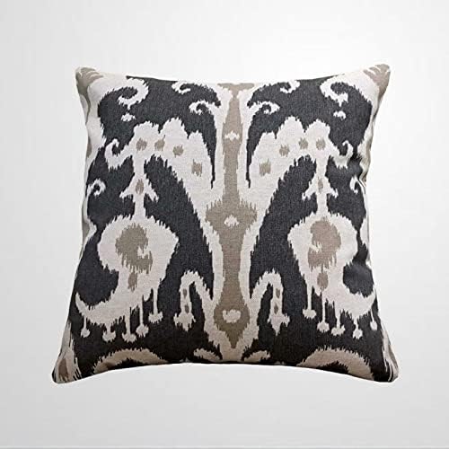 ArogGeld Ikat Throw Pillow Cover Pillow Case Black Euro Pillow Shams Lumbar Black Brown Print in Mink Accent Pillow Case Throw Cushion Cover Pillow Case Rustic Pillowcase Home Decor 18x18 Inch