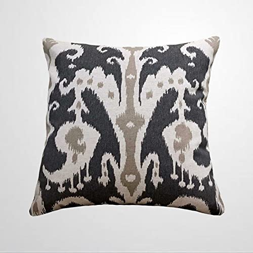 Aroggeld Ikat Throw Pillow Cover Pillow Case Black Euro Pillow Shams Lumbar Black Brown Print In Mink Accent Pillow Case Throw Cushion Cover Pillow Case Rustic Pillowcase Home Decor 18X18 Inch #TOP11