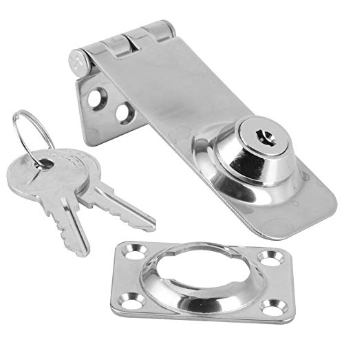 Image of Locking Hasp, 304 Stainless Steel Keyed Hasp Locks Locking Hasp Silver for Boat Yacht Fishing Marine Accessory