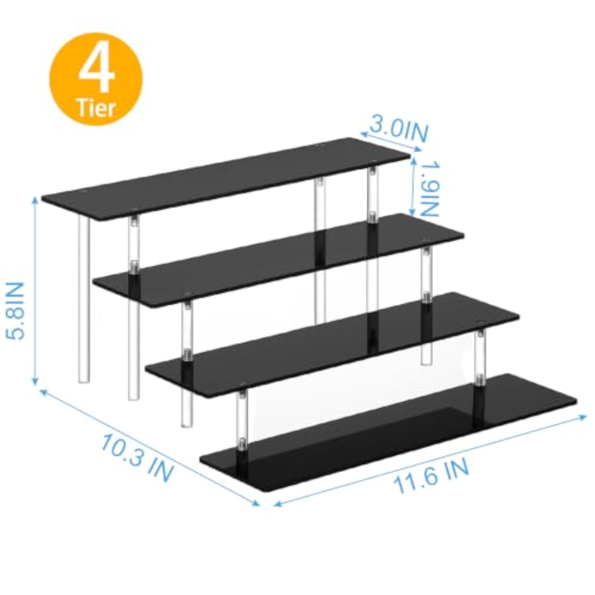 4 Tier Large Acrylic Display Risers for Perfume and Food