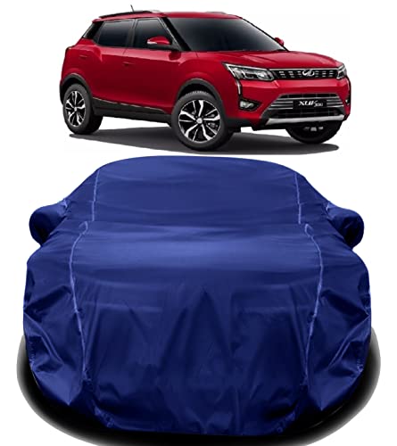 Image of AUCTIMO Triple Stitched Fully Elastic Ultra Surface Body Protection Waterproof Car Cover for Mahindra XUV 300 (Navy Look)
