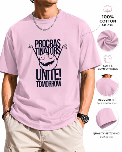 Image of Vastrio Unisex Procrastinators Unite Graphic Regular Fit Cotton T-Shirt