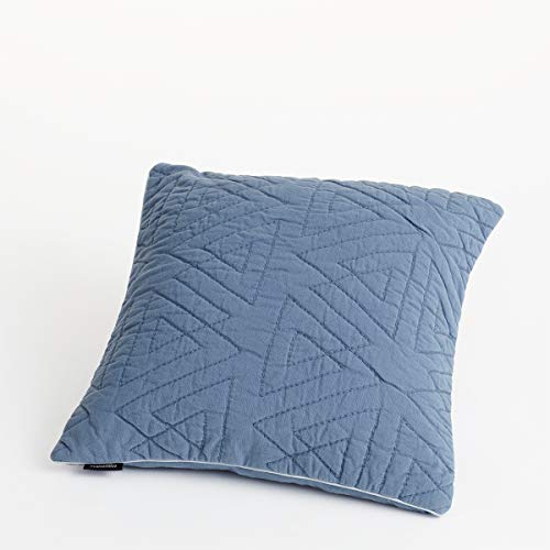 Coussin bleu taille L grand modèle décoratif pour dossier canapé