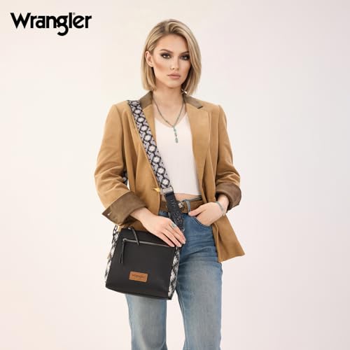 Image of Wrangler Aztec Crossbody Purse Medium Shoulder Bags for Women Western Handbag with Guitar Strap