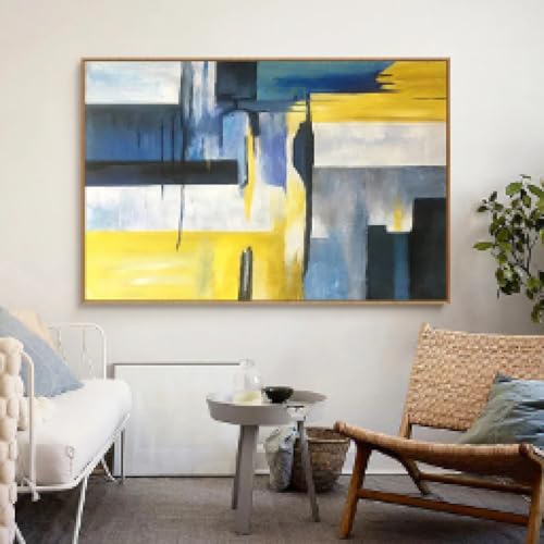 Habiller un grand mur vide avec ce tableau abstrait géométrique