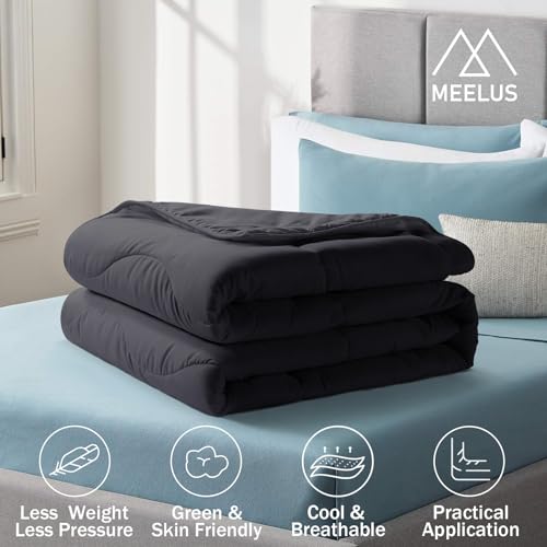 Image of MEELUS Lightweight Comforter Cooling Black, All Season Duvet Insert
