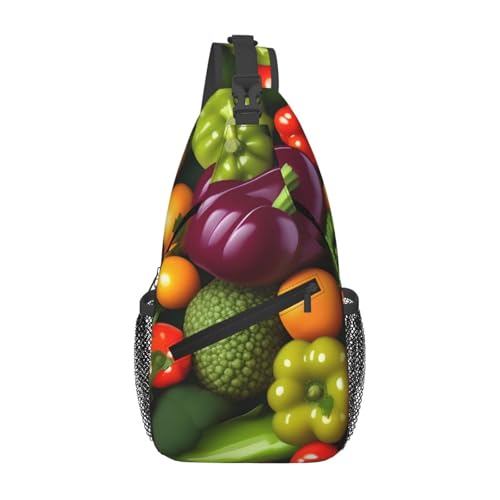 Mochila de hombro estampado de frutas y verduras para senderismo miniatura 1
