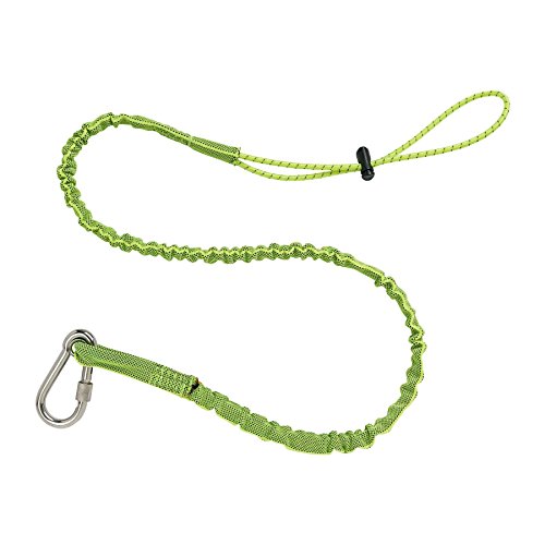 Ergodyne Squids 3101 Tool Lanyard with Stainless Steel Manual Locking Carabiner and Adjustable Loop End, Extended Length, 15 Pounds