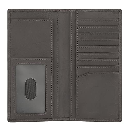 Western Rodeo Pocket Wallet For Men Genuine Leather Checkbook Cover Purse Credit Card Case for Men (Coffee)