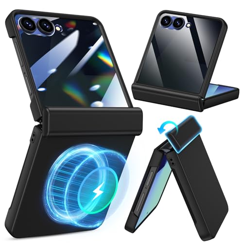 for Samsung Galaxy Z Flip 7 5G Case with Privacy Screen Protector Black