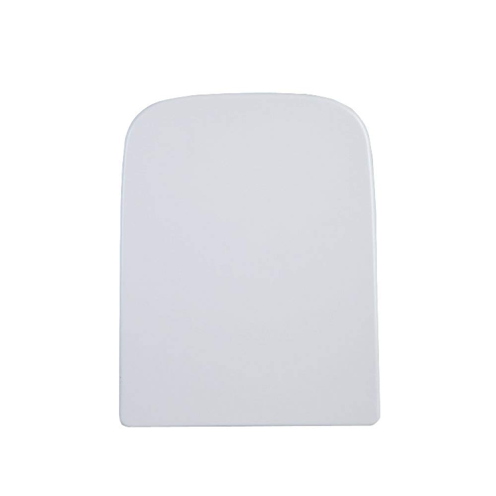 Asiento de inodoro cuadrado grueso con bisagras de liberación lenta, antibacteriano, montado en la parte superior, extraíble, fácil de limpiar, para uso familiar, color rojo, 35,5 cm de ancho