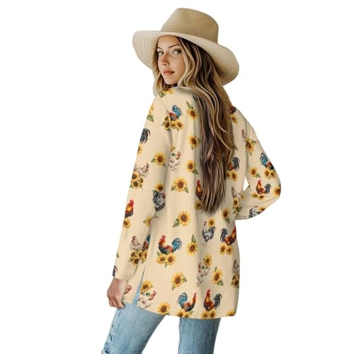 Image of Biyejit Women's Long Sleeve Open Front Cardigan Casual Loose Lightweight Cardigans with Pockets Drape Cardigan