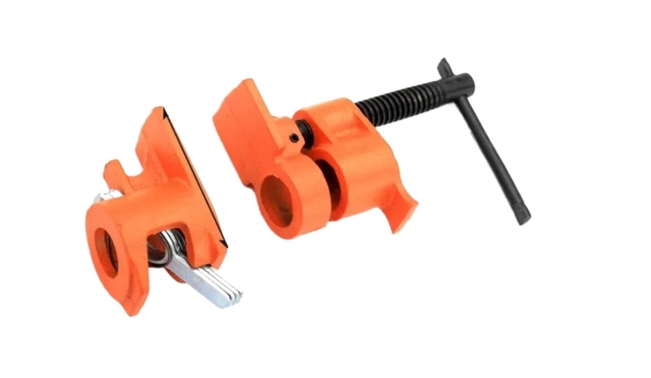 Zwcshuu Type 1 Pipe Clamp Woodworking 1 Pc 1/2In-3/4In Wood Gluing Pipe Clamp Set Woodworking Cast Iron Water Splice(Type 1)